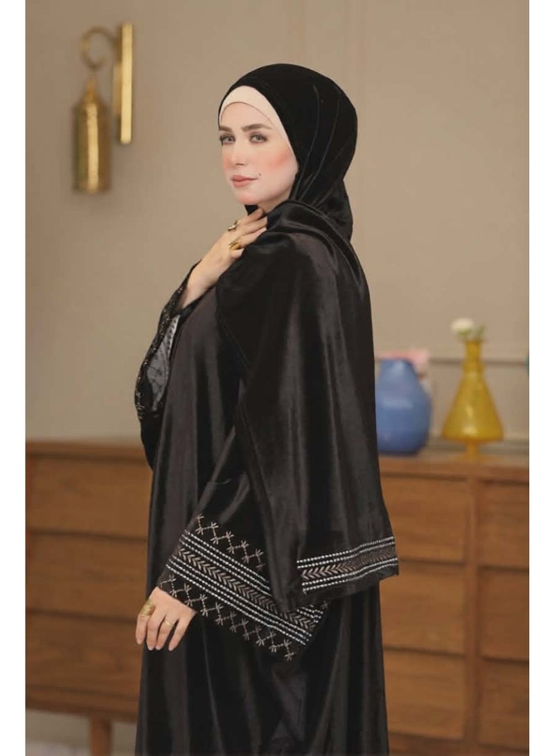 Women's prayer abaya with headscarf – wide Gulf-style sleeves – very chic – black - Image 3